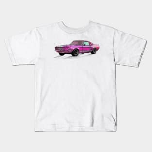 Classic Mustang Pink Kids T-Shirt